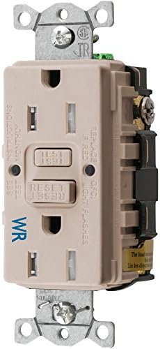 HUBBELL WIRING GFTWRST15LA AUTOGUARD TAMPER-RESISTANT AND WEATHER RESISTANT GFCI RECEPTACLE, LIGHT ALMOND, NEMA 5-15R, 125 VOLTS, 15 AMPS (1 PER CASE)