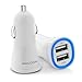 Produktbild deleyCON DUAL KFZ Ladegerät (USB Car Charger) für 2 Geräte - 3,1A / 3100mA (2,1A+1A) / 2 Port USB Auto Reisenetzteil - Weiß - für Handy / Tablet / Kamera (iPhone, iPad, iPod, Sony Experia, Nokia Lumia, HTC, LG, Samsung Galaxy Modelle, MP3 Player)