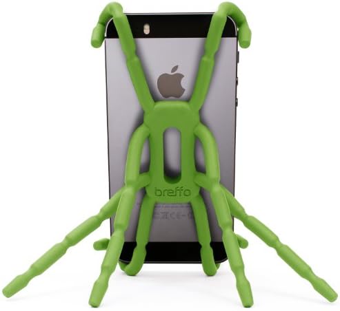 Breffo Spiderpodium Flexible Grip/Mount Car Phone Holder and Dock incl. all iPhone, Samsung, Sony, HTC, Nokia, Huawei, Moto – Green