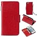 Produktbild iPhone 5 / iPhone 5s / iPhone SE Hülle Handyhülle Thrion iPhone 5 / iPhone 5s / iPhone SE [Gratis Panzerglas Schutzfolie] [Handseil] [Standfunktion] [Kartenfach] [Magnetverschluss] Der Schlanke Leder Brieftasche für iPhone 5 / iPhone 5s / iPhone SE - Rot