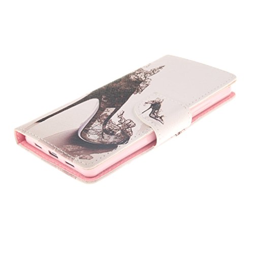KATUMO Funda y Protector Huawei P8 Lite ALE-L21 Carcasa de Cuero Flip Cover Case para Huawei P8 Lite Fundas Tapa Carcasa Cuero- 2Tac  n alto