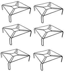 Shiyon Flower Pot Stand Balcony Indoor/Outdoor Plant Holder-Black, Size-Length 26x Width 26x Height 8 cm- 6 Pieces.