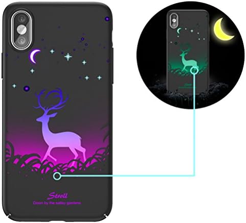 iPhne X case, Bestsky Luminous Green Night Glow In The Dark Hard PC Rubber Bumper Creative Colorful Pattern Printed Design Anti-scratch Anti-Shock Protective Back Case Cover for iPhone X/10, Stroll