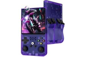 NAWCHEDO Console di gioco portatile retrò R36MAX, console di gioco retrò con schermo IPS da 4,0", oltre 30 emulatori tradizionali, oltre 22.000 giochi classici, scheda SD 128 GB, batteria da 4000 mAh - Viola