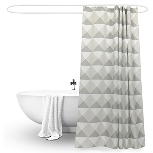 Duschvorhang grau kariert 3D Dreieck Streifen wasserdicht Bad Anti-Schimmel Vorhänge europäisch Modedesign 180 * 180 ( Size : 200*200 cm )