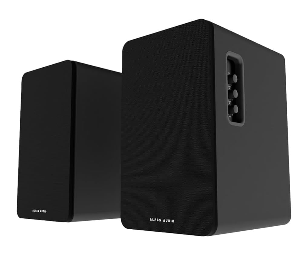 ALPSS AUDIO 150watts RMS Bluetooth Bookshelf Speakers with ESIS New Digital Equalizer Settings,Powerful Speaker-Tweeters with DSP-Digital Sound Processor Loud Sound, Sleek Remote Control.