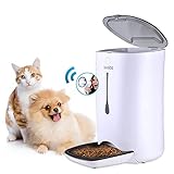 Iseebiz 7L Distributeur Croquette Automatique Animaux Enregistrement Sonore 10s 4 Repas Ecran LCD Minuterie Programmable pour Chien/Chat de Petite ou Moyenne