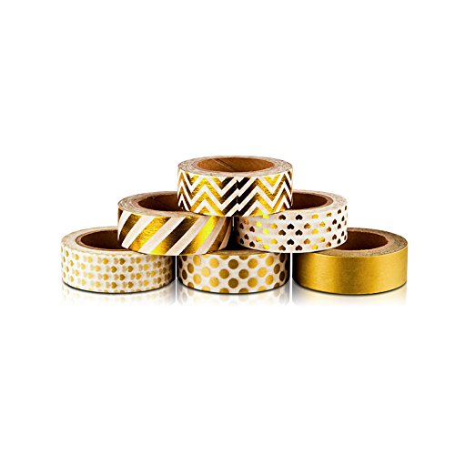 Très Chic Mailanda 6er Set Washi Tape Masking tape Klebeband Dekoband(P1005) - 5