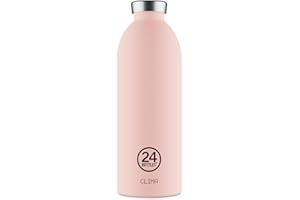 24Bottles Clima Bottle- Borraccia Termica 850ml Acciaio Inox, Bottiglia Termica Thermos 100%Ermetico (12h Hot 24h Cold) Design Italiano, Borracce Termiche Ecologiche, Water Bottle Stone Dusty Pink NEW