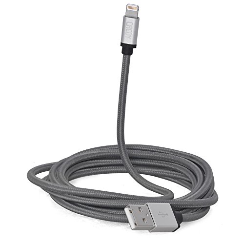 CACOY 2m iPhone Lightning Kabel Nylon USB Ladekabel [Apple MFi Zertifiziert] für iPhone 7, 7 Plus, 6s, 6s Plus, 6, 5s, 5c, 5, SE, iPad Pro, iPad Air, iPad Mimi und weitere (Grau)