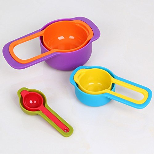 HENGSONG 6-teilig Bunte Kochen Backen Messlöffel Dosierlöffel Kunststoff Messlöffel Set - 5