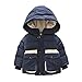 Produktbild Longra Kinder Winterjacke mit Kapuze Winterjacke für Jungen Wintermantel Kapuzenmantel Kinderbekleidung Winter Jacket Wintermantel Mantel Parka Outerwear (Black, 100CM 3Jahre)