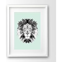 Kinderzimmer Poster ungerahmt, Löwe Origami A4