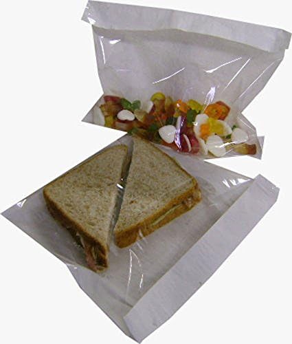 1000 12" x 18" Film Front Bags White Paper Clear Cellophane Sandwich/Cake/Photo Display (12" x 18")
