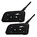 Produktbild KOBWA 2x Motorrad Bluetooth Helmsprechanlage Headset Bluetooth Gegensprechanlage Wasserdicht Wireless Bluetooth Intercom Interphone,6 Fahrern Communicator 1200M Talk für Reiten, Reise, Offroad