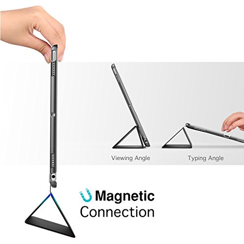 MoKo Hülle für Neu iPad Pro 12.9 2017 – PU Leder Tasche Schutzhülle Schale Smart Case mit Translucent Rücken Deckel, mit Auto Schlaf / Wach Funktion und Stanfunktion für Apple New iPad Pro 12.9 Zoll 2017 Tablet, Schwarz - 3