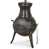 Modern Diogo Chimenea/Log Burner (Garden Patio Heater, Fire Pit BBQ Fireplace Chiminea)