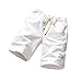 Produktbild Yesmile Herren Kurz Hose Herren Sommer Kurze Boxer Trunks Shorts |Cargo Bermuda Shorts |Jogginghose Sport Hose |Sommer Strandshorts | Freizeitshorts|Workout Fitness| Gym Short Pants (XL, Weiß)