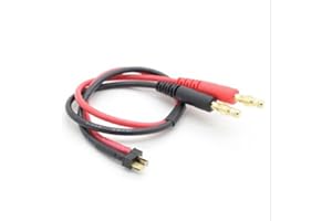 VUNIVERSUM Mr. Plug, cavo di ricarica per batteria Lipo da 4 mm, spina a banana su mini T-Dean, nero RC