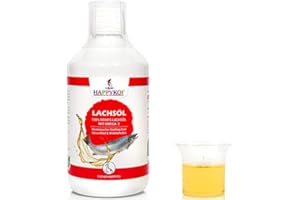 HAPPYKOI® Lachsöl mit Omega-3 flüssiges Ergänzungsfuttermittel Futterzusatz für Koi Fisch Futter - 250 ml und 500 ml (500 ml)