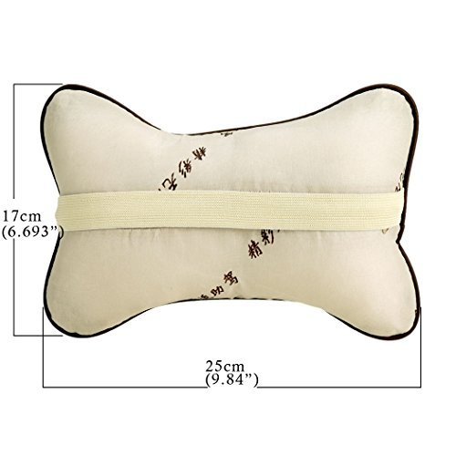 Leeko Auto Nackenkissen Nackenstützen Kopfkissen X2 Kunstleder mit loch atmungsaktive super weich und bequem anti Müdigkeit langes Fahrens Stoßdämpfung Hals Nacken Schutz & Stütz zwei Farben erhältlich. (Schwarz) - 4