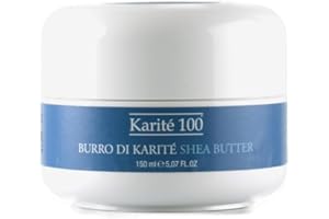 SOCIETÀ DEL KARITÉ SINCE 1977 Karité Bioélite Burro di Karité 100 – Crema Idratante Naturale Viso e Corpo 150 ml – Puro e Biologico, Emolliente, Elasticizzante, Antiossidante e Protettivo – Made in Italy