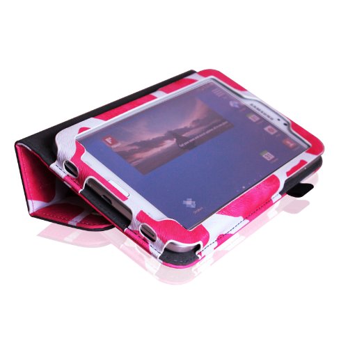 Fintie Samsung Galaxy Tab 3 7.0 (7 Zoll) SM-T210 SM-T211 Hülle Case – Slim Fit Folio Bookstyle Kunstleder Schutzhülle Cover Tasche mit Ständerfunktion und Stylus-Halterung, Giraffe Pink - 7