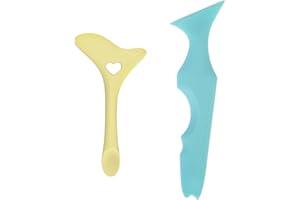 SVOCK 2pcs Plantilla Delineador de Ojos, Amarillo y Azul Silicona Plantilla Eyeliner Ojos Plantilla, Plantilla para Sombra de Ojos y Regla para Delineador para Principiantes y Profesionales