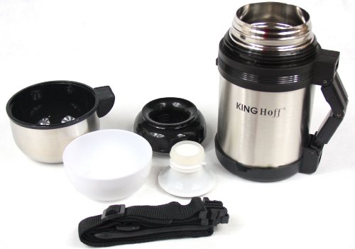 Kinghoff KH-4078 1,0 L Isolierbehälter – Thermobehälter f. Speisen – Edelstahl – doppelwandig -Thermobox – Isolierbox - 2