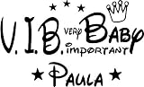 Wandtattoo mit Namen und Sternen ~ VIB Very Important Baby – Süße Träume ~ fürs Kinderzimmer und Schlafzimmer Mädchen und Jungen, 73030-58x35cm-schwarz, fürs Jungenzimmer, Mädchenzimmer Namensaufkleber Wandaufkleber Wandtatoos Sticker Aufkleber für die Wand, Tapetensticker, Tattoo aus Markenfolie mit Wunschname, in 32 Farben wählbar - 3