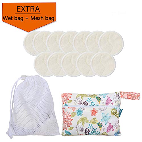 Teamoy discos desmaquillantes reutilizables, con 1 bolsa de lavandería y 1 Bolsa de almacenamiento, Almohadillas para removedor de cara/ojos 12pcs