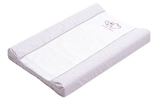 PETIT PRAIA Juliette 100 Percent Terry Soft Cotton Bath Changing Mat Cover (465 x 70 cm, White/Rose/Lilac)