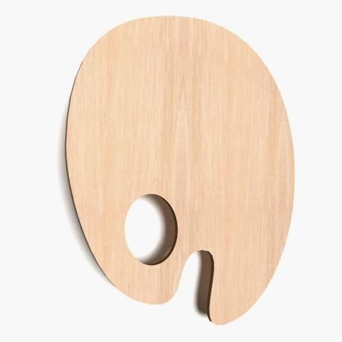 1x Naturholz Künstler Maler Farbpalette Holz Farbe Bilderrahmen