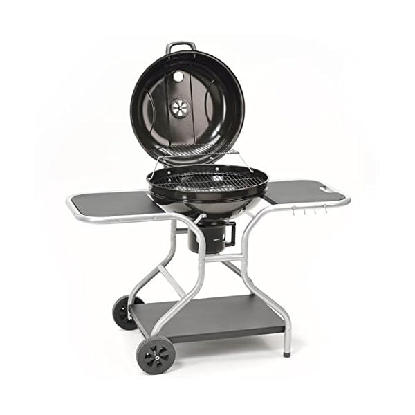 Kugelgrill XXL 57cm Holzkohle-Grill BBQ Standgrill hochwertig mit Deckel und Ablagen - große Grillfläche in schwarz