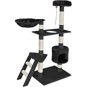 TecTake Kratzbaum Katzenkratzbaum Kratzbäume Katzenbaum SISAL 1,53 Meter schwarz