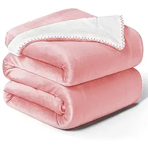furrybaby Waterproof Blanket Cover, Water-Resistant Pet Blanket for Bed Couch Protection Washable, Reversible Sherpa Liquid Pee Proof Blanket for Dog Baby Pink (24x32)