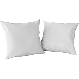 Amazon Aware Kissenbezug-Set aus 100 % Bio-Baumwolle, Fadenzahl 300, Weiß, 80 x 80 cm, 2 Stück