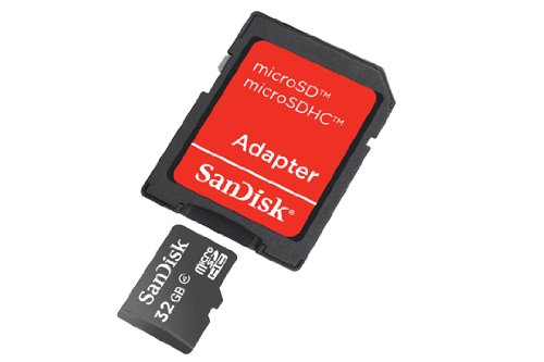SanDisk microSDHC 32GB Class 4 Speicherkarte (inkl. microSD zu SD Adapter)
