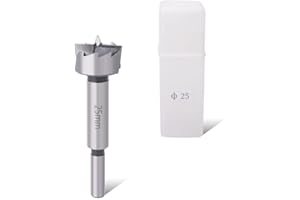 HAIMAYEE Wiertło Forstnera 25mm Płaski Wiertło Skrzydełkowe Wielozębne Wiertło Do Drewna Najwyższej Jakości Stop Wiertło Do Drewna z Okrągłym Chwytem Do Wiercenia w Drewnie, Plastiku, Sklejce