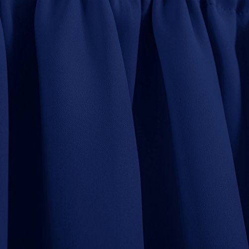 Blackout Pencil Pleat Windows Curtains - PONYDANCE Super Soft solid Thermal Insulated Top Tape Blackout Curtains for Bedroom & Nursery Room, W 46 In by L 54 Inch, Navy Blue, Set of 2