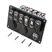 Produktbild PETUNIA 6 Gang Car Marine Boat Caravan Led Rocker Switch Panel with Dual USB Charger - Black(Red Light)