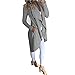Produktbild Kavitoz Damen Offene Cardigan Lose Strickmantel Strickjacke Mantel Wasserfall Schnitt Jacke mit Tasche (S, Grau)