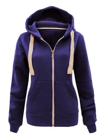 Fab Style Ladies Plain Sweatshirt Womens Fleece Zip Hooded Jacket Top Plus Sizes 16-20