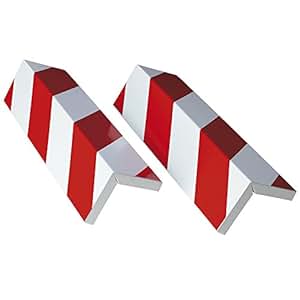 2 Paraspigoli Per Colonne Garage - Schiuma Protettiva 40x15cm, Strisce Riflettenti Rosse/Bianche
