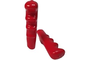 KETOPLASTICS Wheelbarrow Handle Hand Grips Soft Rubber Ergonomic Comfort Anti Slip Handlebar Grips for Wheelbarrows, Carts, Trolleys, Red 1 Pair