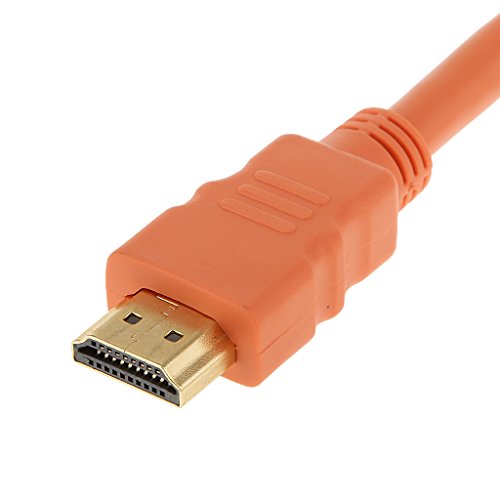 Generic 30cm 1080p Dual HDMI-Anschluss Adapter Männlichen Zu Weiblichen 1in 2-Splitter Kabel-Adapter Für TV – Orange - 5