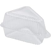 50 Pieces Cake Slice Container, Triangle Clear Dessert Box, Reusable and Stackable Food Packaging Box Triangular Disposable P
