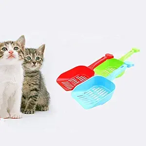 PSK PET MART Litter Scoop Cum Shovel with Long Handle and Cute Design Scooper for Cat/Kitten,(Random Color)