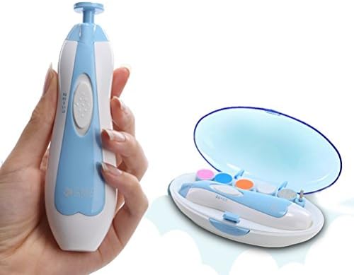 Reizbbay Electric Nail Trimmer Kit Newborn Infants Toes and Fingernails Trim and Polish Muted Nail Clippers AA,Battery Operated