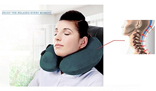 Aufblasbare Nackenkissen,IntimaTe WM Heart PVC Reisekissen Aufblasbar, Soft Nackenkissen, Travel Support Pillow Neck Pillow Kissen Für Den Flugzeug Schlafen Auto Eisenbahn (GRAY) - 6